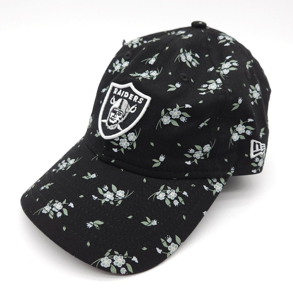 Las Vegas Raiders Womens New Era 9TWENTY Black Blossom Flower Hat Cap NFL New‎